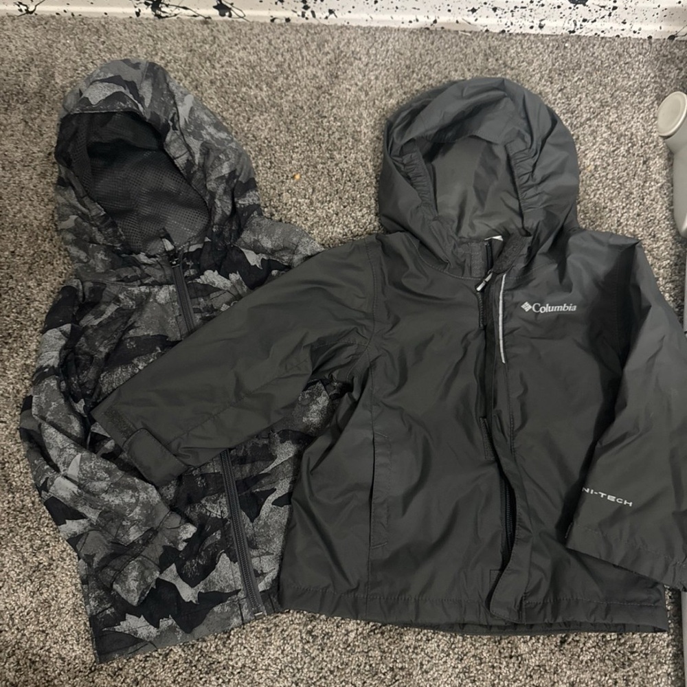 Columbia Kids' Black and Gray Raincoats